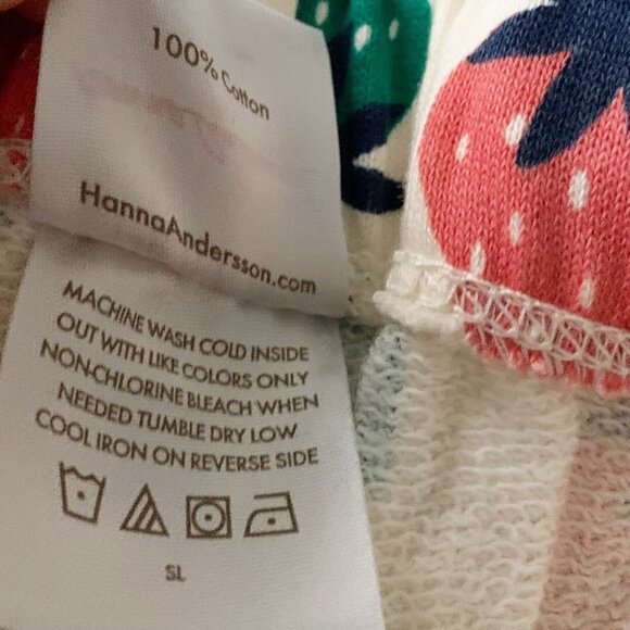 Hanna Andersson Girl Strawberry Cotton French Terry Sweat Pants 10 Years 12 Year - Picture 6 of 7